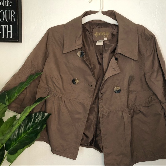 Nordstrom LAL Peplum Trench Coat Jacket - Picture 3 of 8
